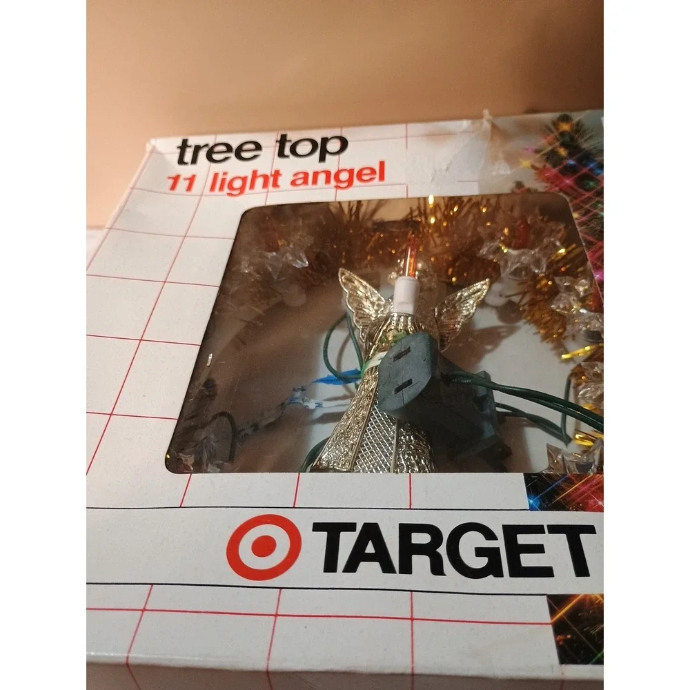 Vintage‎ Gold Angel 11 Light Tree Topper Target Original Packaging Amber Orange